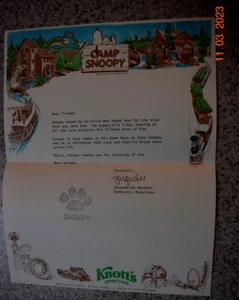 "AUTOGRAPHED" SNOOPY LETTER and Photo from Knotts Berry Farm, Pre-Owned (c) 1986 - Picture 1 of 5