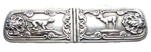 ANCIENNE BOITE A TABAC A PRISER ARGENT MASSIF A DECOR D'ANIMAUX - Afbeelding 1 van 4
