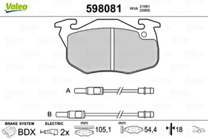 VALEO Disc Brake Pad Set Front For PEUGEOT RENAULT CITROEN TALBOT 106 I 425034 - Picture 1 of 2