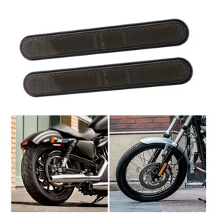 2X Front Fork Legs Reflectors Fits For Harley Davidson Lower Legs Sliders Smoked - Foto 1 di 6