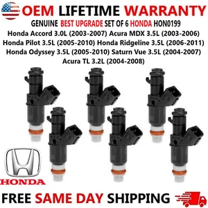 OEM Best Upgrade x6 Fuel Injectors for Honda Accord Odyssey Pilot TL MDX Vue - Picture 1 of 7