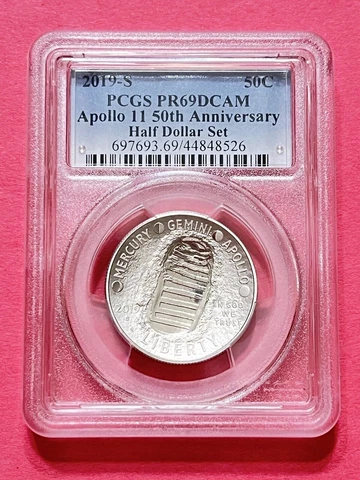 2019 S Apollo 11 50th Anniversary 50C PCGS PR69 DCAM from Mint Half Dollar Set Cover