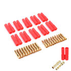 10pack HXT 4mm bullets banana plug with red housing for RC connector AM-100 Ts