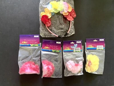 Diadema Flor Floral Hawaiana 4 Pinzas para el Cabello Favores de Fiesta Decoración Tropical Nuevo en Paquete Foto 1 de 4