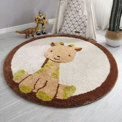 Bedroom Pashmina Cartoon Circular Carpet Children Bedside Living Room Porch Mat - Image 1 of 4