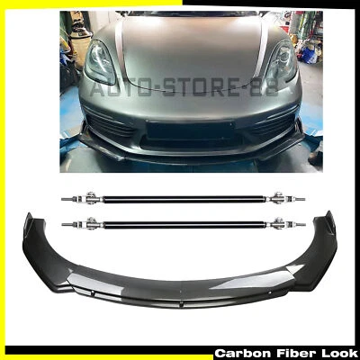 Kit de carrocería alerón labial parachoques delantero estilo fibra de carbono para Porsche 718 Cayman Foto 1 de 4