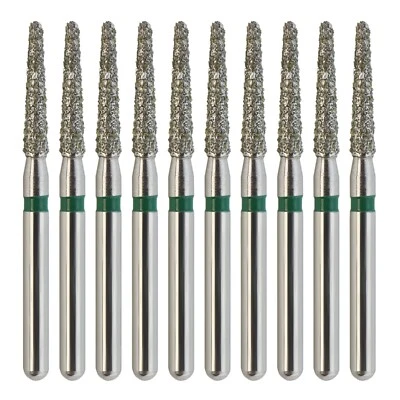 Dental Diamond Burs FG 856/016C Round End Taper Coarse Grit Green High Speed Bur - Image 1 of 4