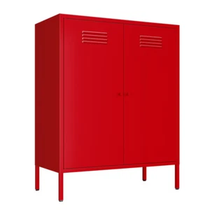 Metal Locker Storage Cabinet Accent Storage Cabinet with 2 Doors for Home office - Picture 1 of 14