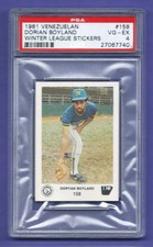 1981 Venezuelan League Sticker DORIAN BOYLAND  # 158 HIGHEST GRADED CARD !