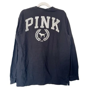 Victoria’s Secret PINK Sequins Bling Long Sleeve Tee, Black, Size M - Picture 1 of 9