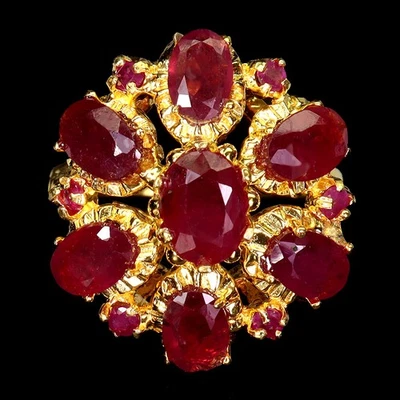 925 Sterling Silver Ring Oval Ruby 7x5mm Natural Gemstone Jewelry Size 8 - Image 1 of 4