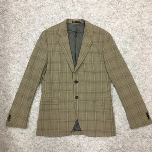 Zara Check Blazer Mens 40 Chest Light Tan Brown Single Breasted Casual Jacket - Picture 1 of 18