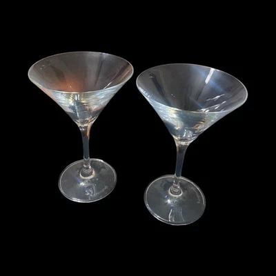 Juego de Martini de Cristal Ravenscroft-Sin Plomo-Firmado-Juego de 2-Hecho a Mano-6 OZ-Polonia Foto 1 de 4