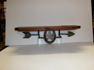 Vintage Western Cast Metal Arrowhead Horseshoe Star Wall Mount Shelf 18" by 5" - Picture 1 of 9
