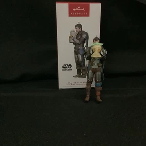 Ornamento Hallmark 2022 I'll See You Again Mandalorian Baby Yoda Grogu Star Wars - Imagen 1 de 24