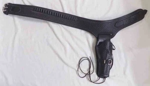 TRIPLE K Black Leather Basket Weave #41 Drop Belt + #40 Right Hand Texan Holster - Picture 1 of 8
