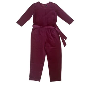 Madewell Sloan Dark Cabernet Tie Waist Crepe Jumpsuit Casual Office Business - Picture 1 of 18