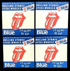¡MUY RARO! LOTE DE 4 POSAVASOS ROLLING STONE RUEDAS DE ACERO TOUR CANADÁ 1989 ¡NUEVO! - Imagen 1 de 2