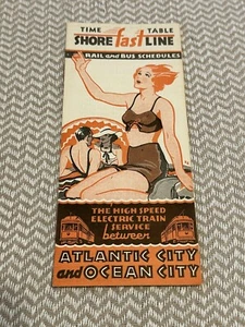 1930’s-Shore Fast Line Atlantic City & Ocean City New Jersey RAIL/BUS SCHEDULE!! - Picture 1 of 4