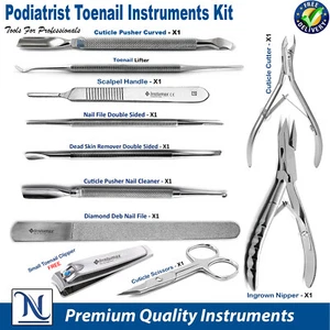 Professional Toe Nail Removal Set Podiatry Nipper Cutter Nail Surgery Tools Kit - Picture 1 of 8