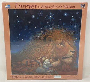 Forever 500 Piece Jigsaw Puzzle Lion and Lamb by Richard Jesse Watson New Sealed - Picture 1 of 4