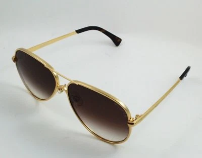 Gafas de sol Wildfox Airfox 2 aviador doradas con puntas de tortuga y degradados marrones Foto 1 de 4