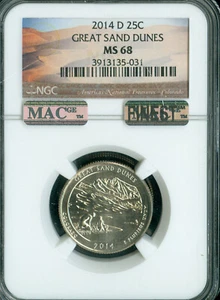 2014 D EVERGLADES QUARTER NGC MS68 MAC FINEST GRADED & SPOTLESS . - Picture 1 of 2