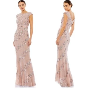 New | Mac Duggal 5500 Size 8 Floral Embellished Bateau Neck Formal Gown - Picture 1 of 8