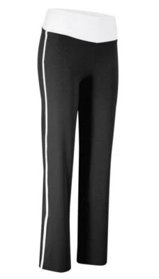 RESTPOSTEN VERSENDER Damen Hose schwarz und Seitenstreifen Sport Freizeit weiß Gr 40 bis 58 neu 12549