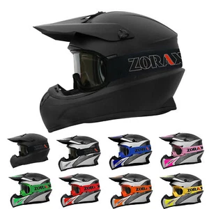 ZORAX ZOR-X305 Adult Dual Sport Motocross MX Helmet & Goggles Adventure Off Road - Picture 1 of 16