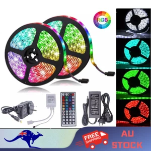 15M RGB LED Strip Lights SMD Waterproof 12V 44key IR 44 Key Controller Adapter - Picture 1 of 7