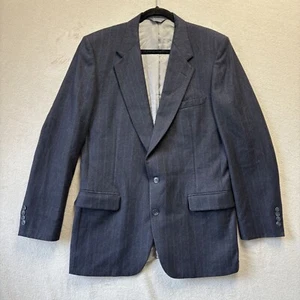 Pierre Cardin Wool Blazer Mens 42R Blue Pinstripe Vintage Bloomingdales *Flaw* - Picture 1 of 18