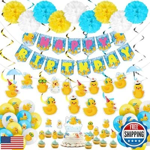 Outus 77 Pcs Duck Party Decorations Duck Birthday Party Decoration Include Ha - Picture 1 of 5