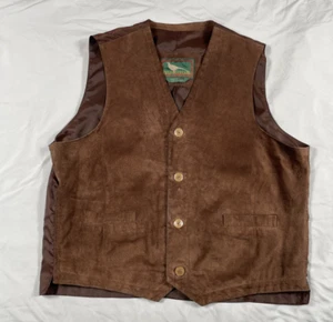 Field and Stream Vest Adult Size XL  Brown 100% Genuine Leather Pockets Mens - Picture 1 of 14