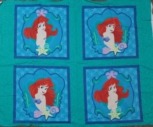 Disney The Little Mermaid Metallic Fabric Pillow Panel #9465 NOS - Picture 1 of 4