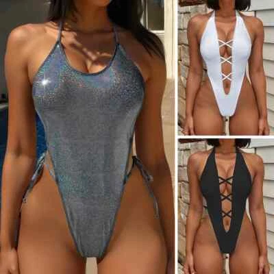 Traje de baño de una pieza con tanga para mujer Traje de baño Monokini recortado Foto 1 de 4