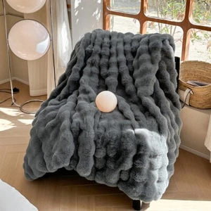 Kunstfell Überwurf Decke weich Plüsch flauschig Decke für Couch Sofa, verdickt kuschelig - Bild 1 von 21