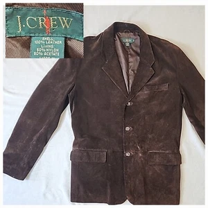 J. Crew Vintage Wildleder Lederjacke Mantel Blazer Braun Herren XS 44 1990er - Bild 1 von 20