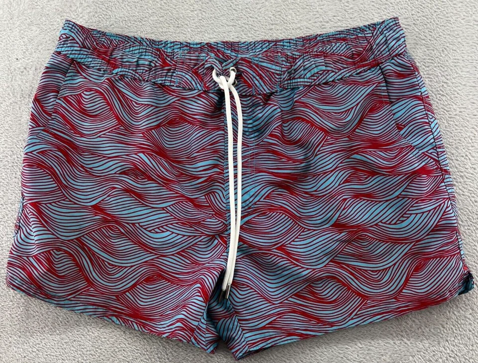 2Xist Плавки Мужские Большие Синие Красные Волна Ибица 4 дюйма Внутренний шов - Изображение 1 из 4