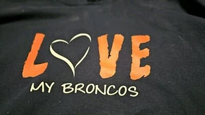  Denver-Broncos Hooded Sweatshirt Womens Large "LOVE MY BRONCOS" - Picture 1 of 7