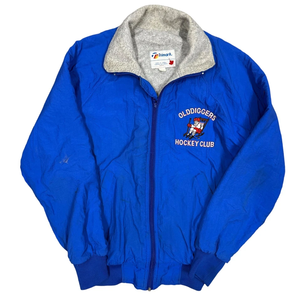 Vintage 1980s Old Diggers Hockey Club Embroidered Zip Up Jacket Large - Image 1 of 4