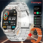 Men's Square Stainless Steel Silicone Sports Smart Watch With Full Touch Screen