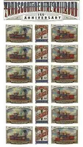 TRANSCONTINENTAL RAILROAD 150TH ANNIVERSARY STAMP SHEET -- #5378-#5380 FOREVER - Picture 1 of 1
