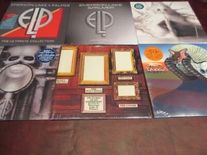 EMERSON LAKE & PALMER PICTURES AT + HITS + LIVE LPS + TARKUS & BRAIN SALAD LPS - Picture 1 of 2