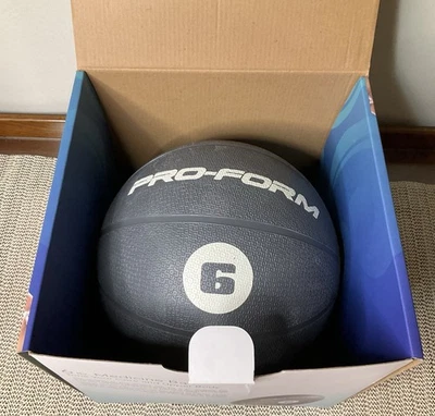 Pro-Form Medicine Ball, 6 LB - Fitness Non-Slip Ball. Dense Rubber Core - Image 1 of 4