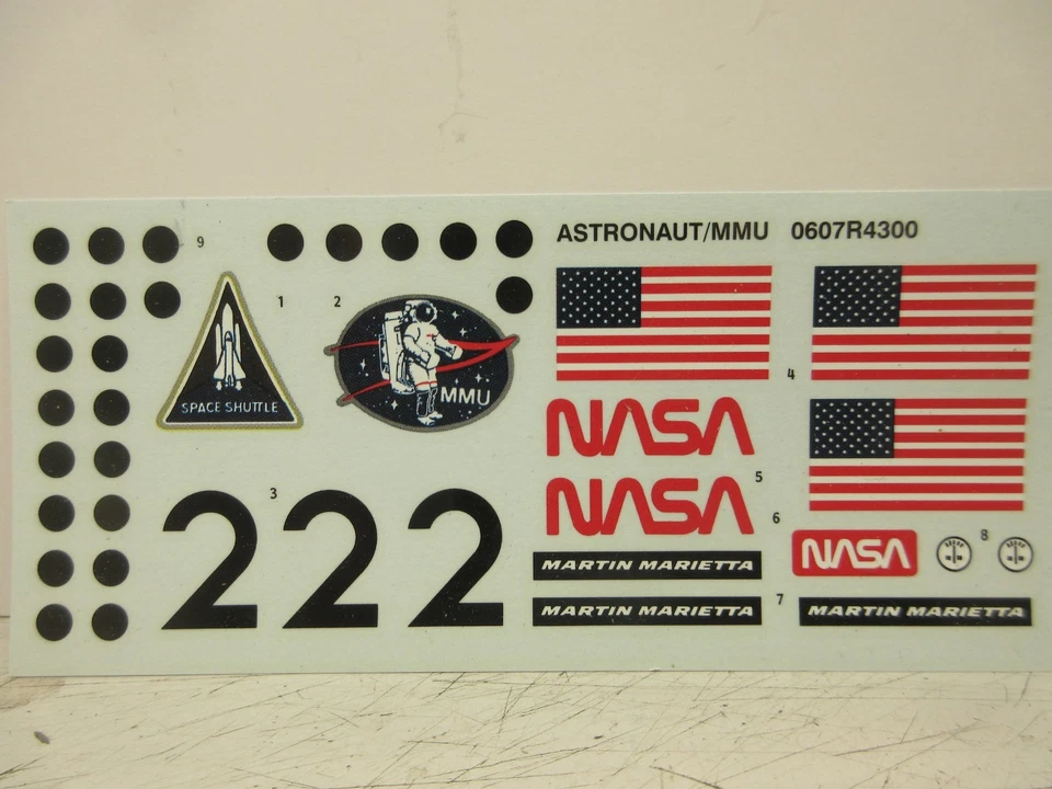 REVELL 1/8 ASTRONAUT/MMU .#4300 lot of 6 kit decal sheets only - Image 1 of 1