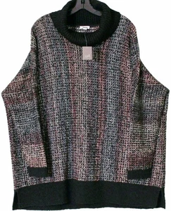 PURE JILL J. Jill NWT Cowl Neck Sweater Relaxed Jacquard Pullover OVERSIZE M/L - Picture 1 of 5