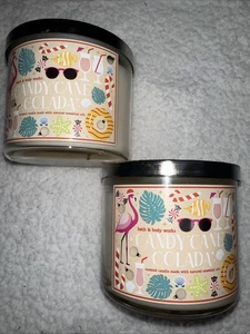 NEW 2 BATH & BODY WORKS CANDY CANE COLADA LARGE SCENTED 3-WICK 14.5 OZ CANDLE - Picture 1 of 14
