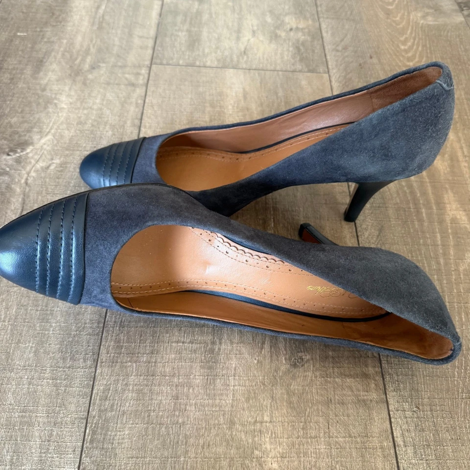 Замшевые кожаные туфли-лодочки Brooks Brothers с носком на классических каблуках размер 10 для официальных приемов карьеры - Изображение 1 из 4