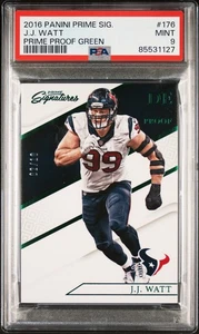 2016 Panini Prime Signatures Prime Proof Green 2/10 JJ Watt #176 POP 1 - Bild 1 von 3